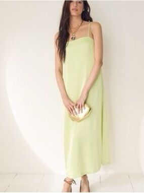 RW&CO Satin Midi Slip Dress NWT Pale green Women’s size 10